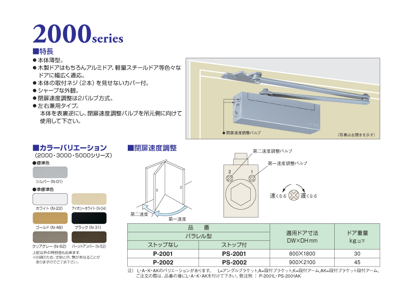 カタログ(ニュースター ドアクローザー 2000シリーズ)